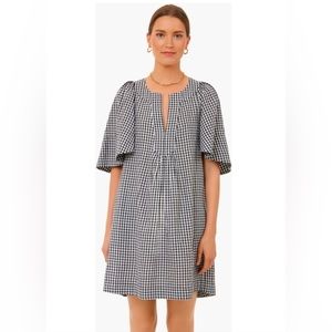 Tuckernuck Pomander Place Black Gingham Finley Flutter Sleeve Dress